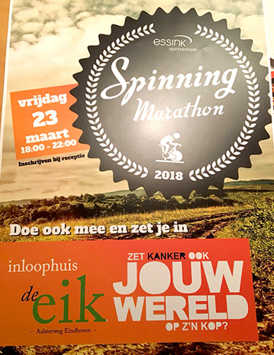 Spinning Marathon, Geld inzameling Kanker, Stichting Eik 2018